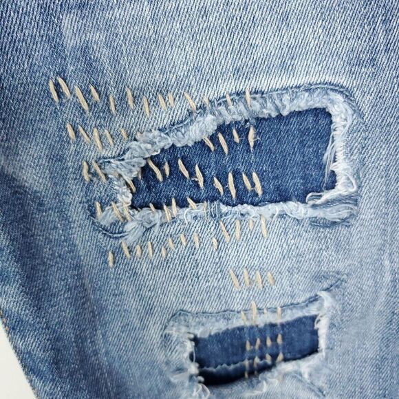 Flying Monkey Jeans Womens 25 Patchwork Skinny Asymmetrical Raw Hem Distressed - Picture 6 of 12